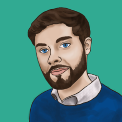 Illustrated portrait of Epilepsy advocate Miles Levin.